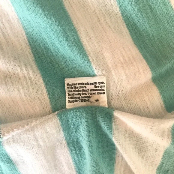 🔴 4/$15 a.n.a Yellow Teal White Stripe Short Sleeve Relaxed Fit T-Shirt size XL - Picture 14 of 14